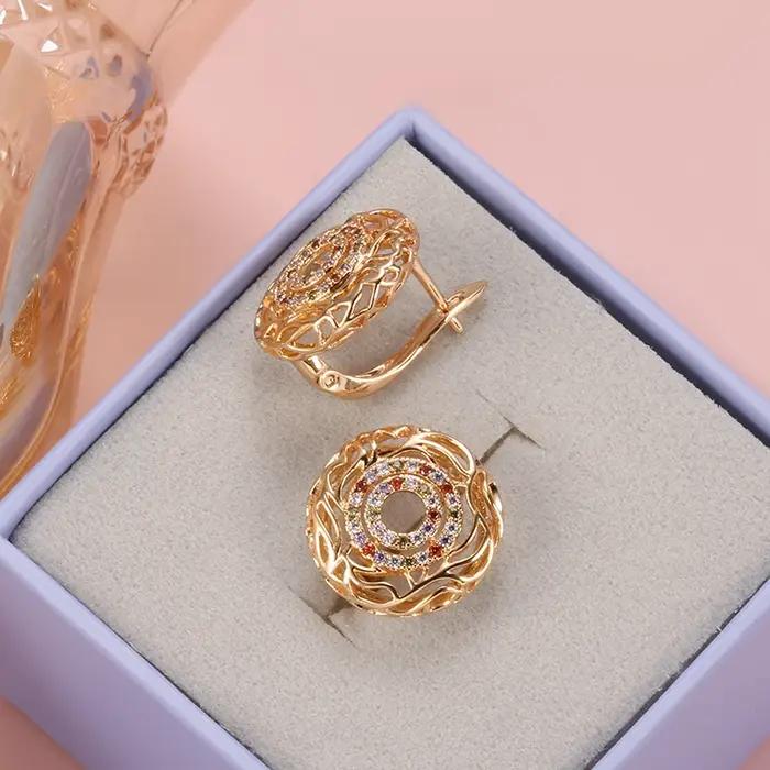 Boucles d'oreilles en Zircon naturel coloré pour femmes