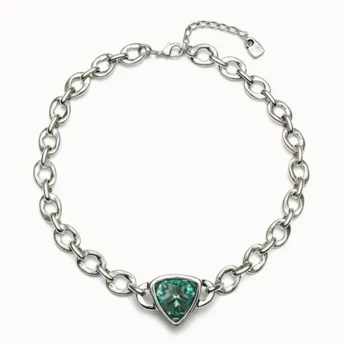 Collier en cristal vert scintillant de haute qualité pour homme et femme, bijou moderne et élégant pour les occasions spéciales et les cadeaux surprises
