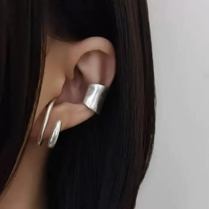 Boucles d'oreilles rétro en or rose style manchette classique sans perçage pour femmes occasions spéciales et quotidienne