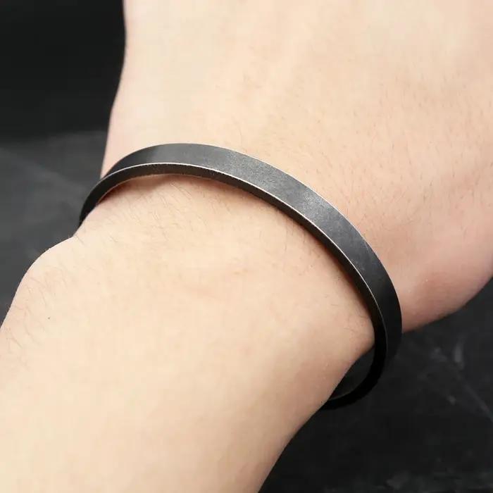 Bracelet Simple noir Vintage pour hommes et femmes