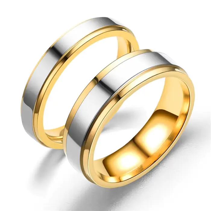 Ensemble de bagues de Couple assorties en acier inoxydable, bandes de fiançailles de mariage, cadeau romantique de saint-valentin pour lui et pour elle, 2025