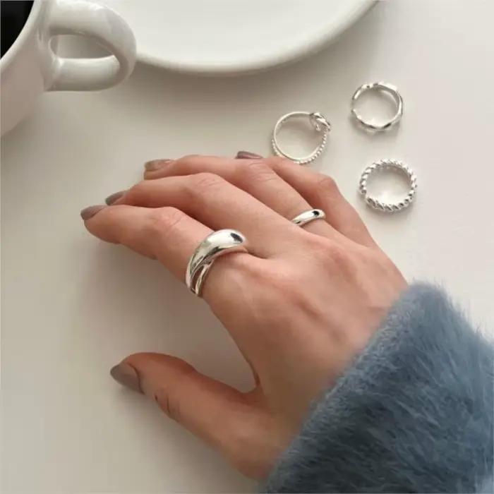 Bague Anenjery en cuivre géométrique pour femmes, design unique et tracker d'humeur, idéal pour les occasions spéciales, cadeau parfait pour mère, épouse, petite amie, fille ou meilleure amie