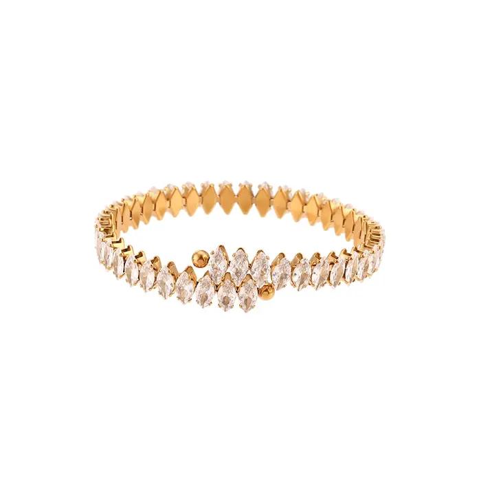 E.B.belle-Bracelet de Luxe en Clip Vert et Violet pour Femme