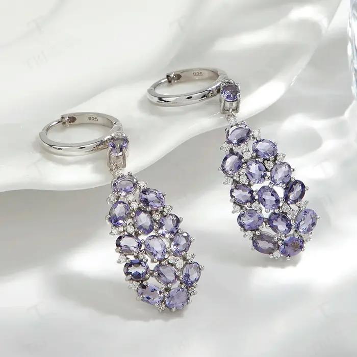 Boucles d'oreilles pendantes en argent S925 pour femmes