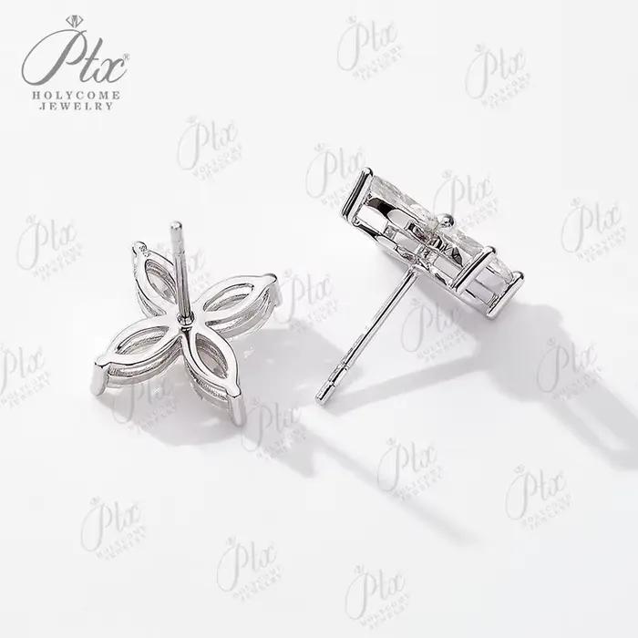 Ensemble de bijoux de boucles d'oreilles en Moissanite en forme de Marquise
