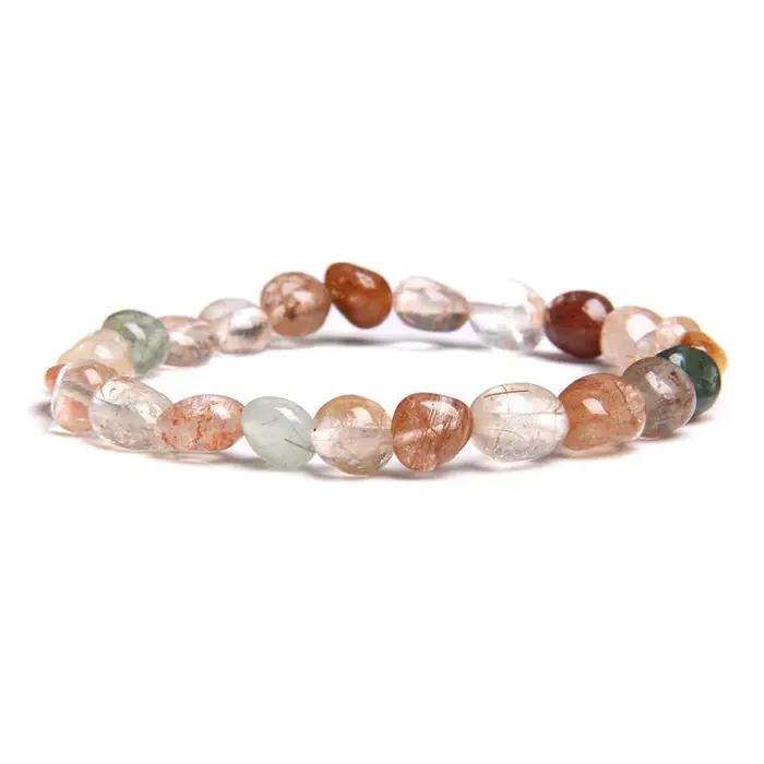 Bracelets en perles de gravier éclatées quartz rose bijoux santé amour bracelets à brins style classique