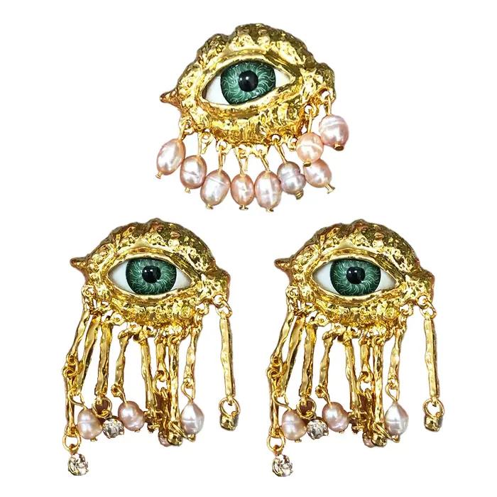 Boucles d'oreilles Vintage yeux de démon pour femmes