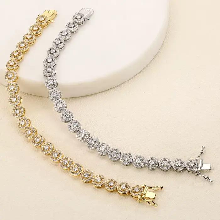 ZAKOL mode européenne et américaine ronde AAA Zircon Bracelet bracelets unisexe Style Punk Hip-hop bijoux