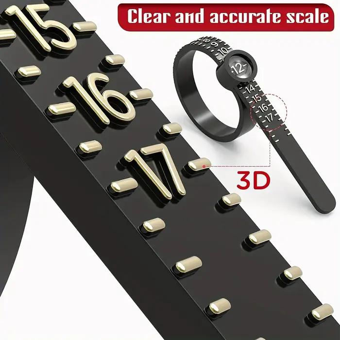 Jauge de taille de bague avec loupe - Règle de mesure de bijoux US/UK/EU/HK