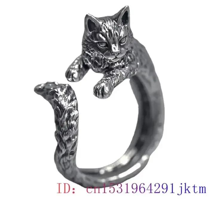 Bague chat en argent 925
