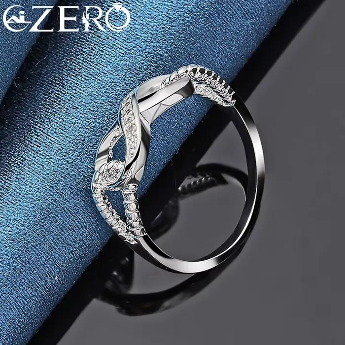 ALIZERO – bague en argent Sterling 925 et Zircon en forme de 8