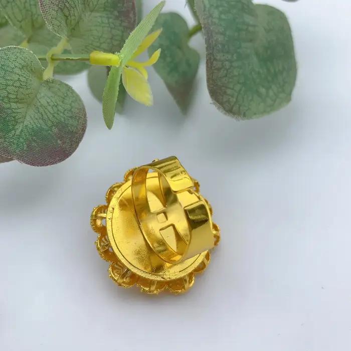 XUHUANG ethiopie bijoux 24K couleur or grandes femmes anneaux dubaï africain luxe grand anneau adapté aux cadeaux de mariage et de fête