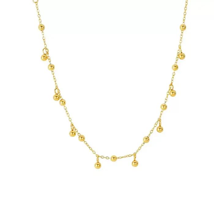 Collier minimaliste en or avec pendentif en forme de haricot pour femmes et filles