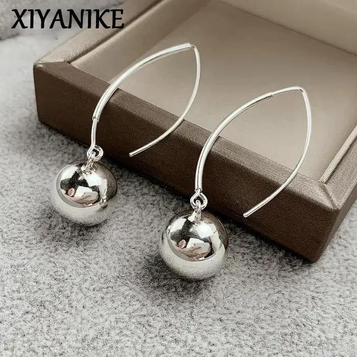 XIYANIKE été élégant boule longue goutte boucles d'oreilles pour femmes fille nouvelle mode bijoux