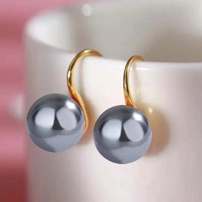 Rétro palais 925 en argent Sterling pour femmes 12mm naturel Hotan Jade boucles d'oreilles 18k