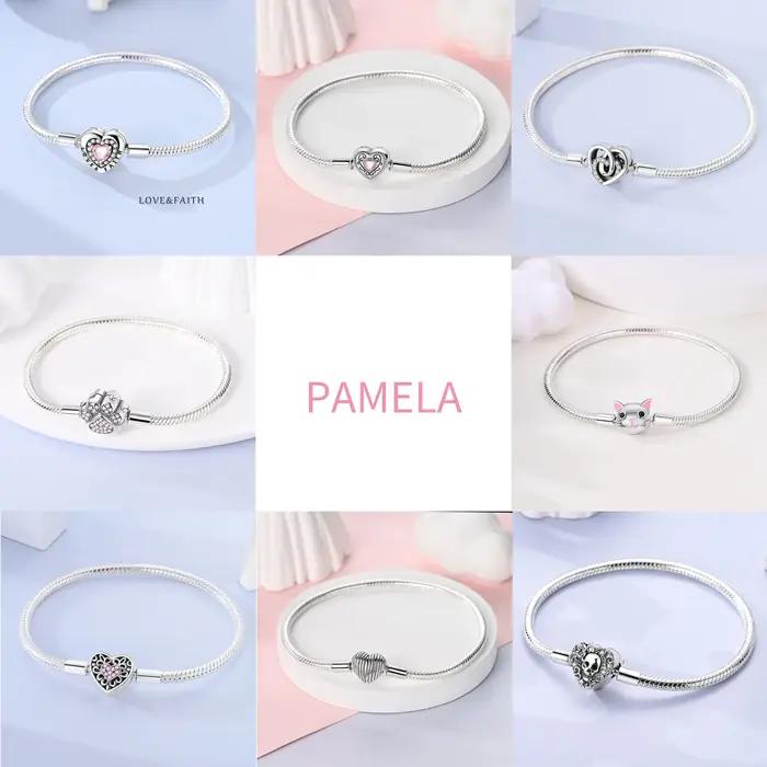 Women Bracelet 925 Silver Original Eternal Love Snake Bone