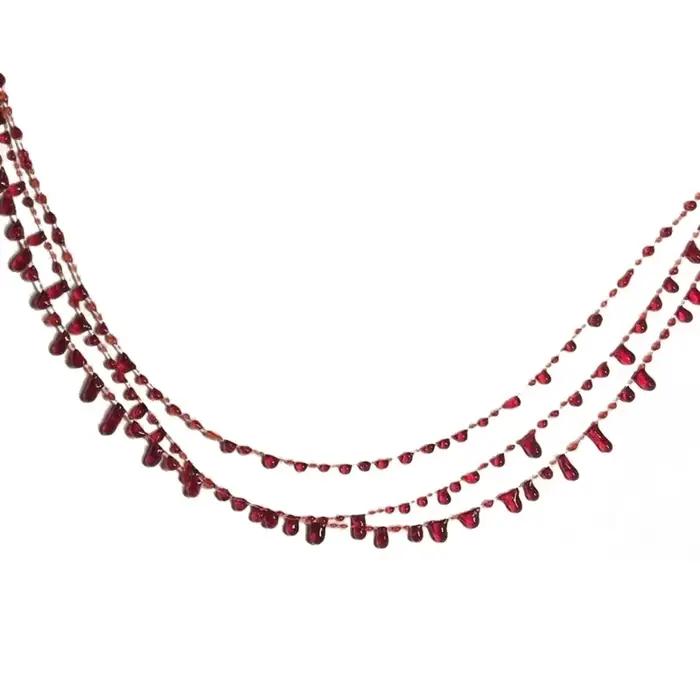 Collier Goutte de Sang en Résine Rouge pour Femme