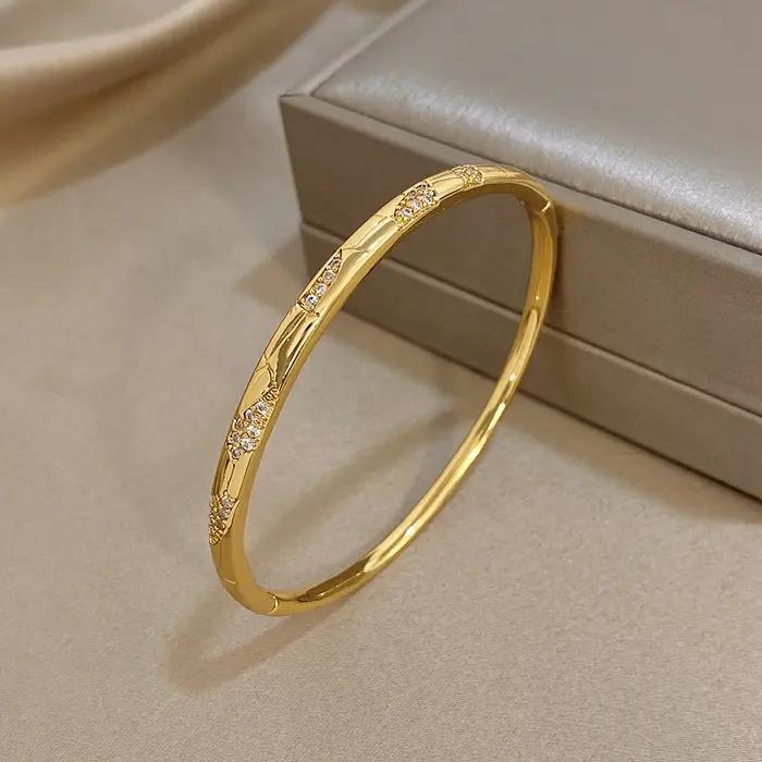 Freetry – Bracelet de luxe plaqué or en Zircon brillant pour femmes