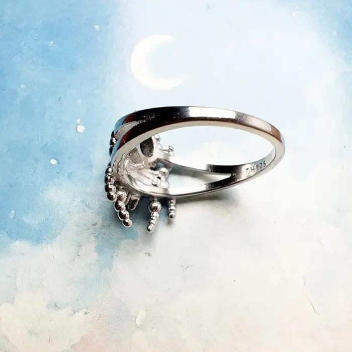 Bague Romance Araignée en argent sterling 925 sertie de zirconium blanc pour femmes occasions spéciales romantiques et fantaisie