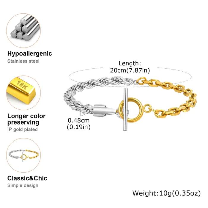 Bracelet PVD Torsadé en Acier Inoxydable Pour Femmes Occasions Spéciales Style Moderne Élégant