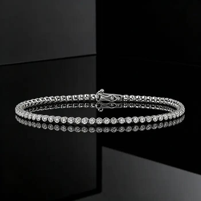 Bracelet tennis en laiton et moissanite VVS1 pour femmes et hommes