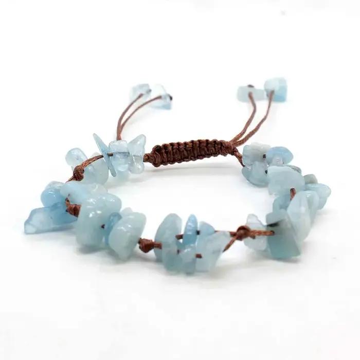 Bracelets tressés en pierre de cristal macramé pour femmes et filles améthyste naturelle quartz pierre précieuse bracelet ajustable tissé bijoux romantiques occassions spéciales