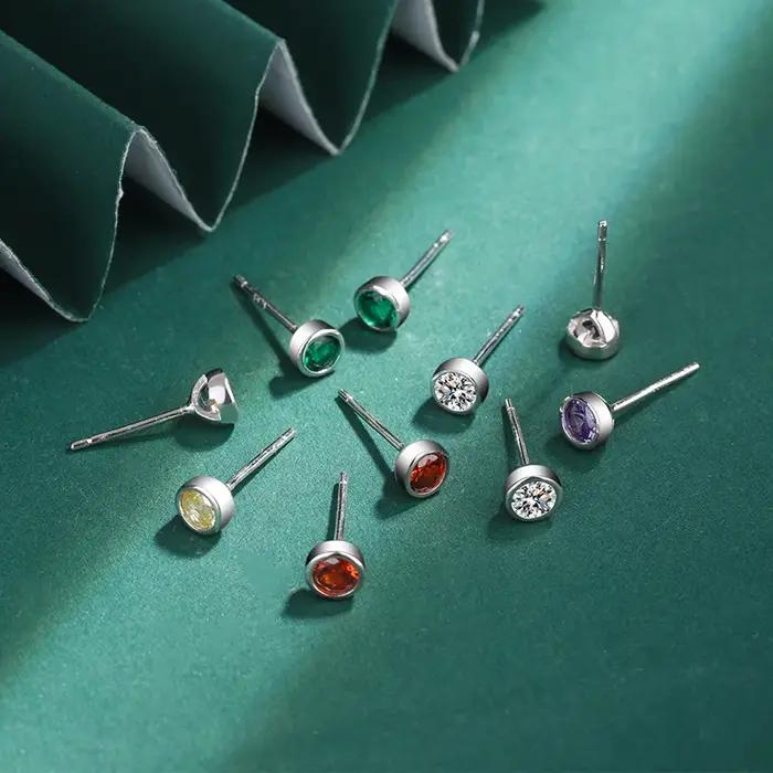 Boucles d'Oreilles Rondes en Diamant pour Femme
