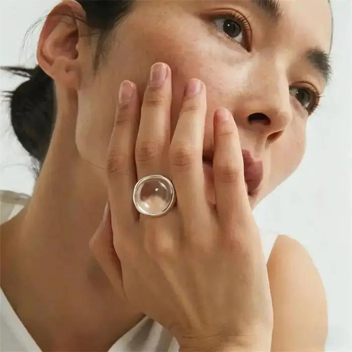 XIYANIKE – bagues réglables en cristal transparent élégantes pour femmes et filles, nouveaux bijoux à la mode, cadeau de fête, vente en gros