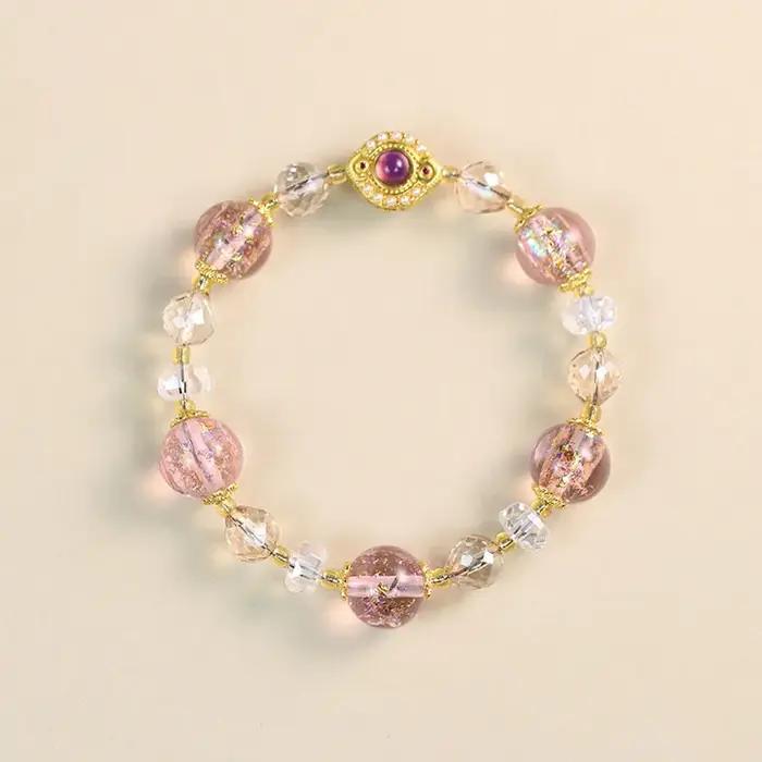 Bracelet coloré 2026 pour femme, luxueux et élégant, avec cristaux de zircon facettés, perles, bijou
