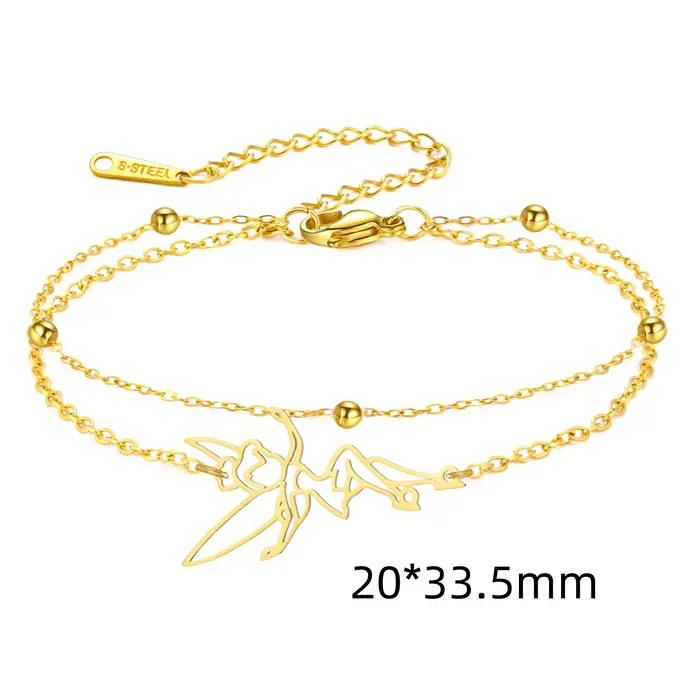 Bracelet de fée pixie en acier inoxydable avec motifs squelette pour filles et femmes occasions spéciales
