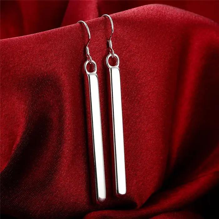 Boucles d'oreilles tendance en argent sterling 925 de haute qualité, bijoux pour femme, longues bouc