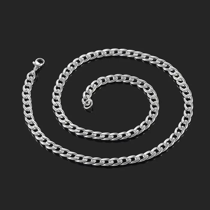 Collier rond à maillons cubains pour hommes et femmes