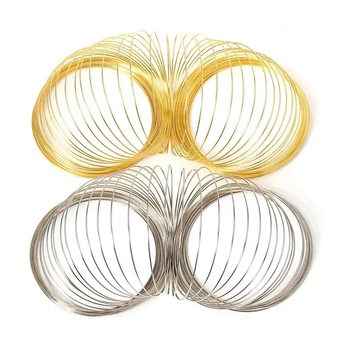 100 boucles mémoire perles en acier fil boucle cercle 55/60/115mm