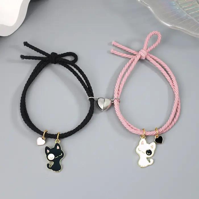 Bracelets de Couple magnétiques assortis en forme de cœur