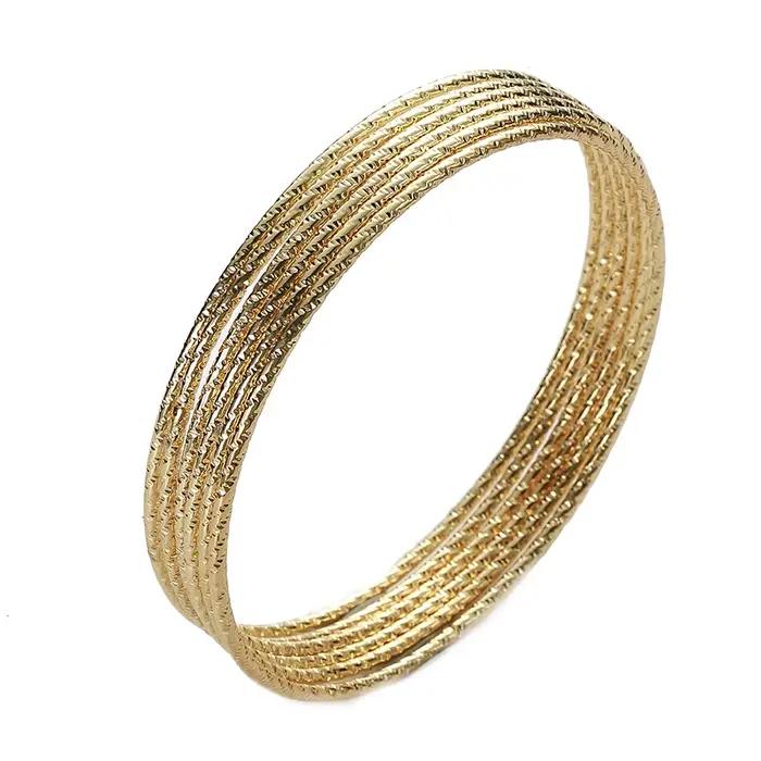 Bracelets pour femmes mode plaqués or couleur argent big bangle wire fil rond design tracker d'humeur élégants cadeaux occasions spéciales