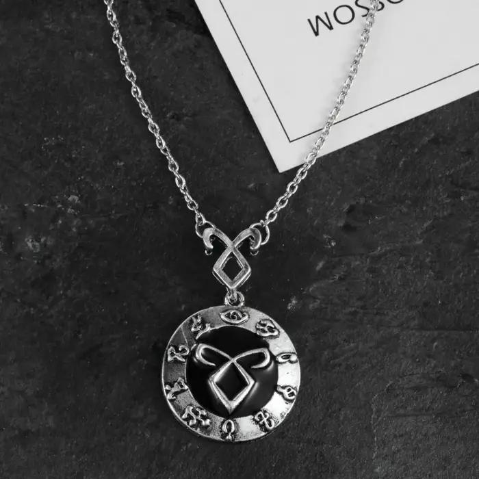 Inspiré les Instruments mortels ville des os chasseurs d'ombre pendentif bijoux pour hommes femmes mode ange puissance Rune collier