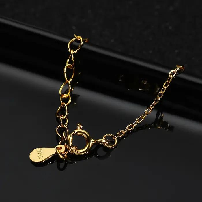 KNOBSPIN D VVS1 Moissanite pendentif colliers pour femmes à la mode bijoux de fête certifié GRA 925 argent plaqué or jaune collier