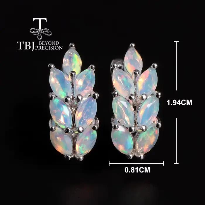 Boucles d'oreilles en pierre précieuse rare avec opale naturelle pour femme