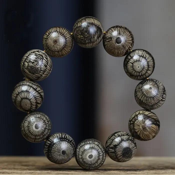 Bracelet perlé en rotin de soie en bois, bracelet à boucle unique, 2.0