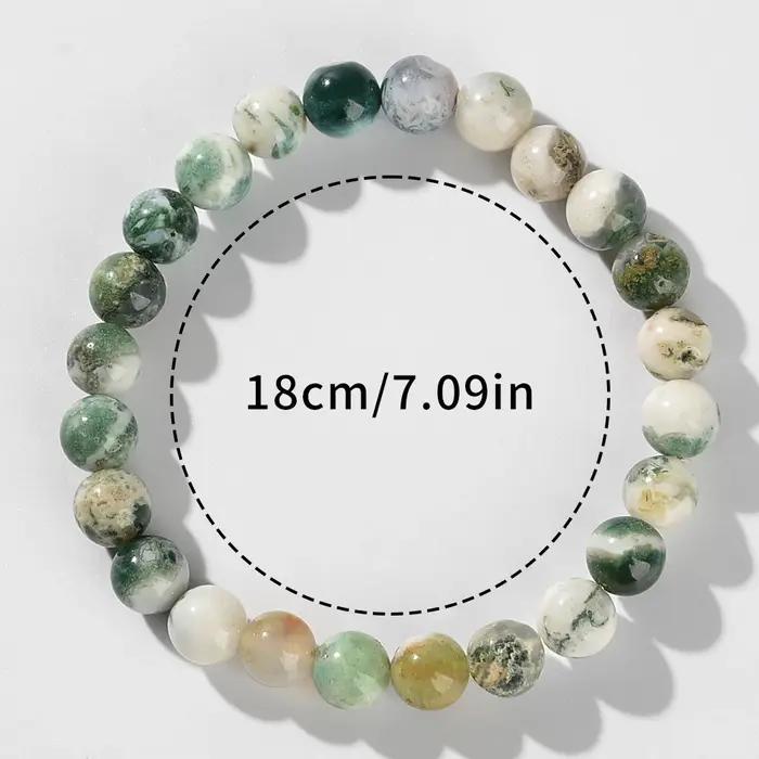 1 morceau de bracelet en cristal de guérison de dépression. Agate Dendritique. Soulage le stress