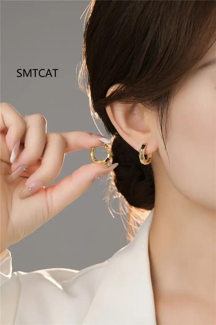 Boucles d'oreilles créoles en argent sterling 925
