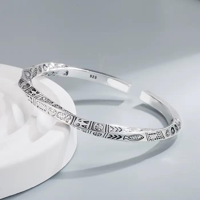 Totems ouverts en argent sterling 925 Bracelets pour femmes