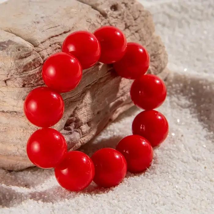Bracelets colorés en grosses perles pour femmes