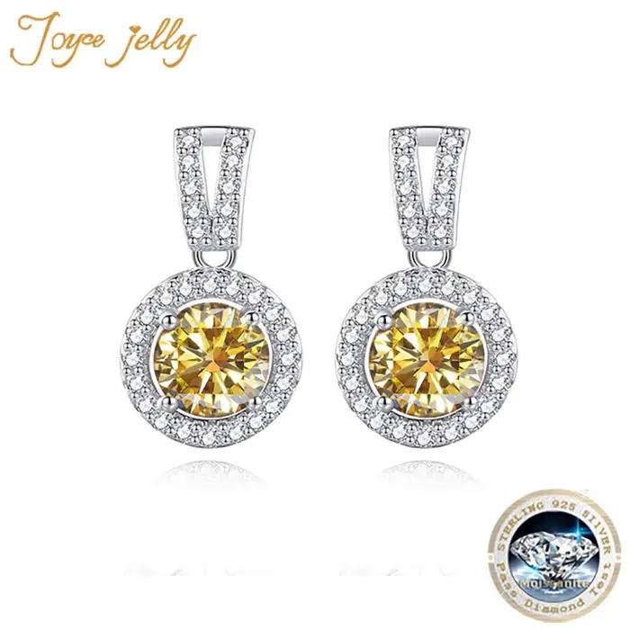Boucles d'oreilles à clous de luxe en argent sterling serties de moissanite pour femmes occasions spéciales mariage anniversaire