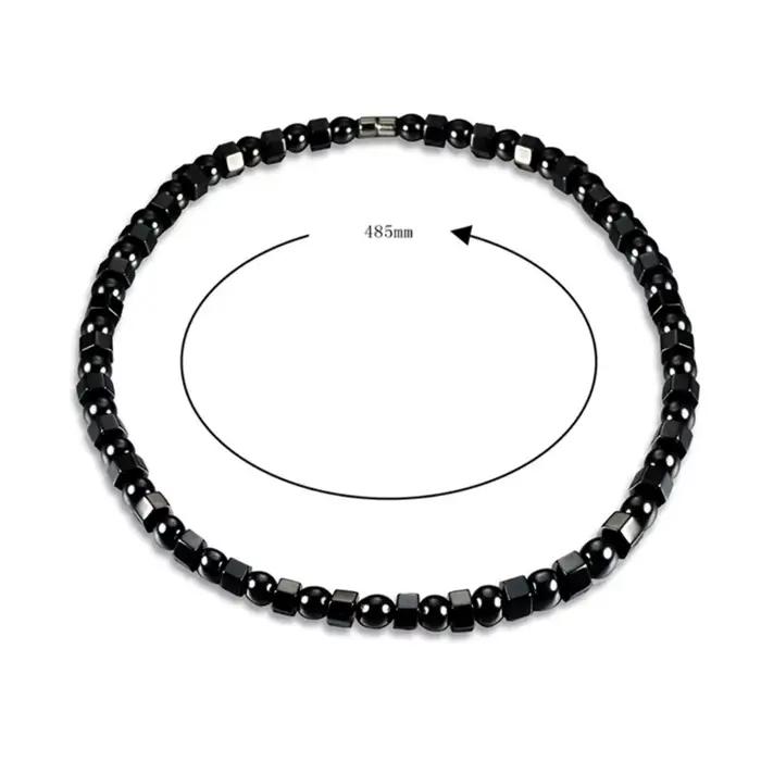 Collier en hématite noire, collier thérapie magnétique guérison, soulagement douleur pour le cou