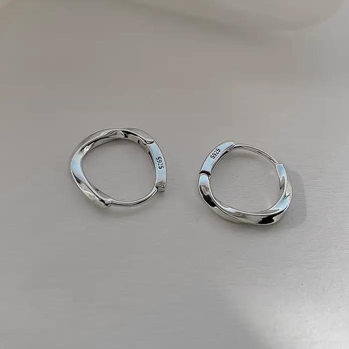 Boucles d'oreilles rondes en argent Sterling 925 pour femmes