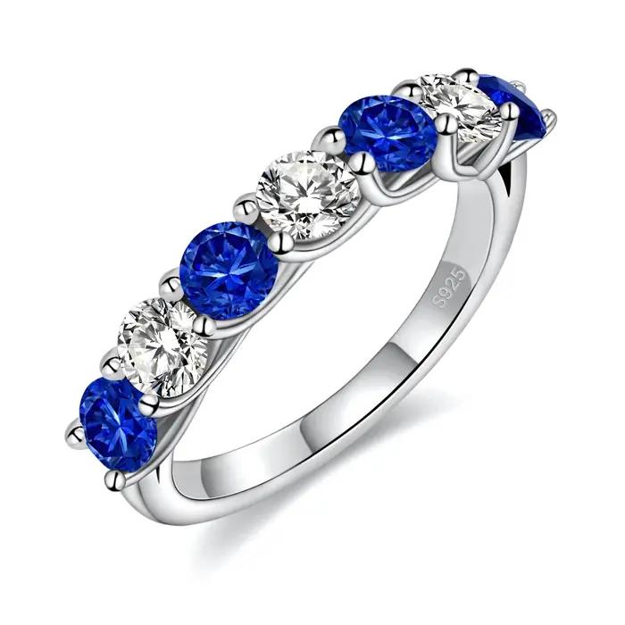 Bague en argent Sterling 925 sertie d'émeraude et de Moissanite, alliance de mariage pour femme, bijou vintage classique pour occasions spéciales