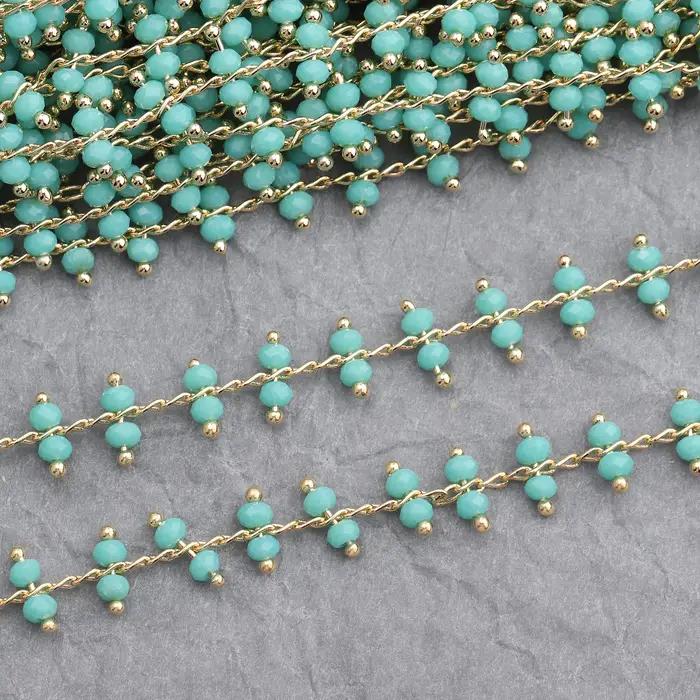 Chaîne de perles plaquée or 18 carats pour femmes bijoux personnalisables DIY artisanat création cadeau occasions spéciales
