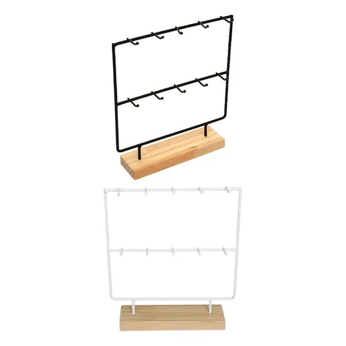 Présentoir à bijoux avec 10 crochets en métal et bois pour rangement et organisation de bijoux et accessoires femme occassions spéciales
