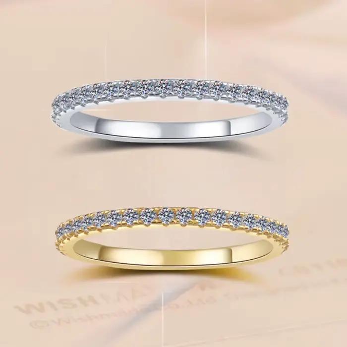 Bague en argent sterling 925 avec moissanite D VVS1